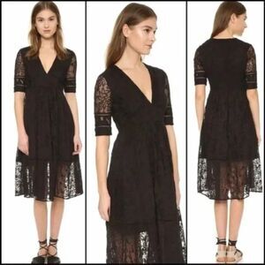 Free People Mountain Laurel Lace Dress Black, XS (C1)